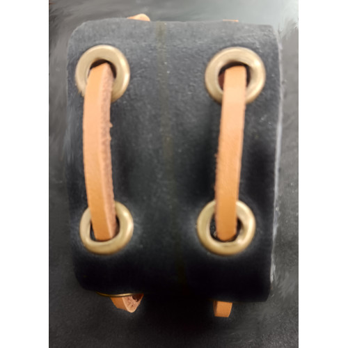 Blk Suede Brown Cuff