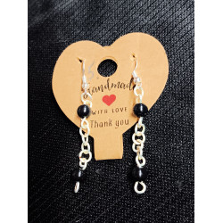 2 Sm. Blk. Crystal Earrings