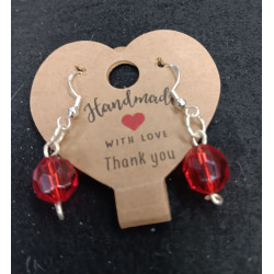 1 Red Crystal Earrings