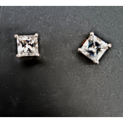 Cubic Saphire Earrings Silver