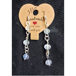 3 ClearCrystal Earrings