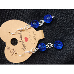 2 Blue Crystal Earrings