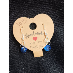 1 Blue Crystal Earrings