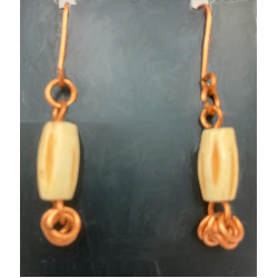 Copper with bone earrings