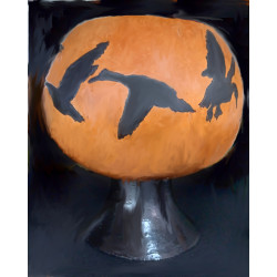 Black Ducks in Flight Gourd Candle