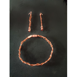 Copper Twist Earrings & Braclet Set