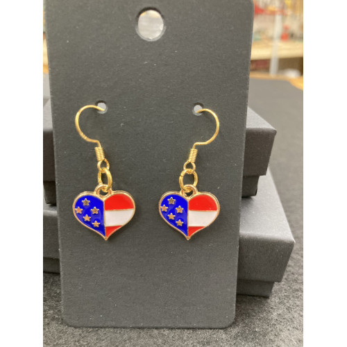 Heart/Flag Earrings Heart/Flag Earrings