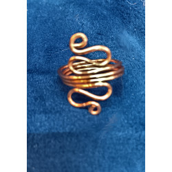 Copper Wire Long Swirls Ring